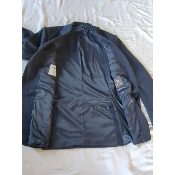 Boggi Milano B Jersey Unstructured Blazer Sz 48 Navy Blue Cashmere Lyocell Cot